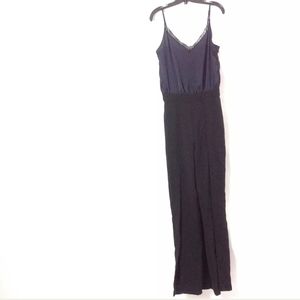Zara Basic Collection Womens Jumpsuit M Blue Black